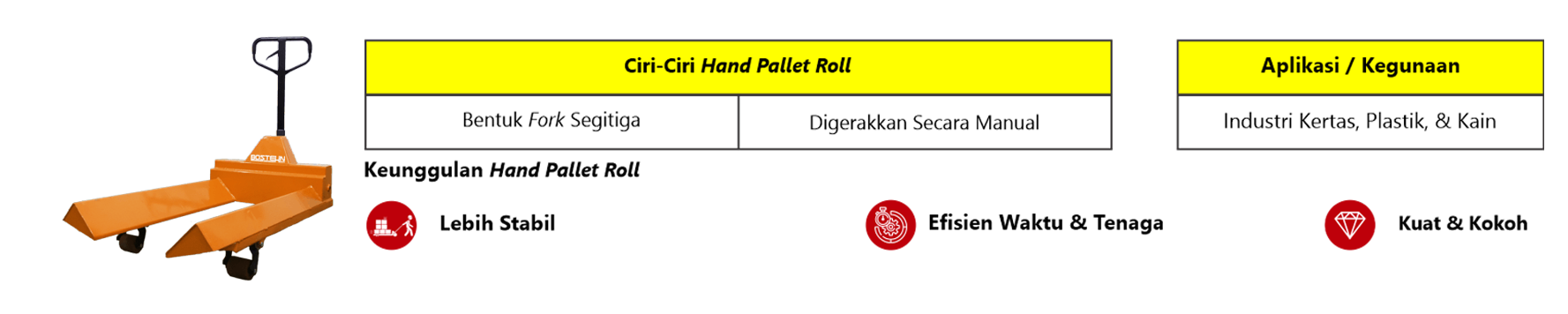 Hand pallet roll
